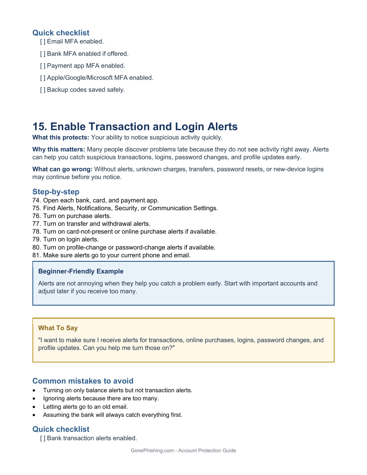 Account Alert Setup Guide